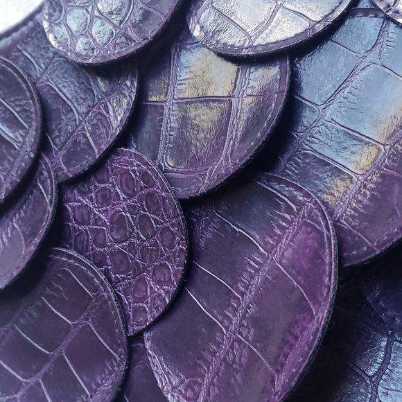 GAL Purple Faux Leather Circle Vegan Handbag - Picture 7 of 11